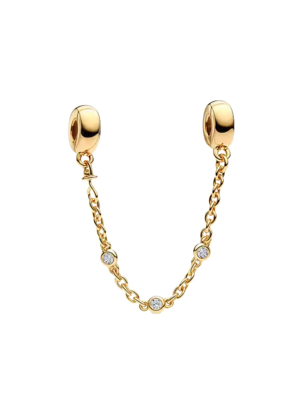 Gold Triple Clear Stone Safety Chain